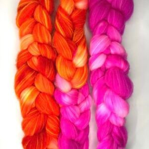 Spin Your Own Socks – Safety Orange and Party Girl
