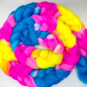 Spin Your Own Socks – Yellow, Fuschia and Turquoise