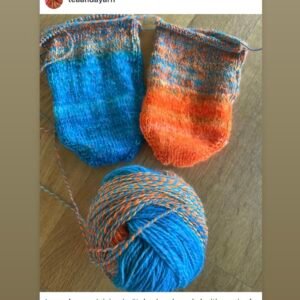 Spin Your Own Socks – Turquoise and Safety Orange