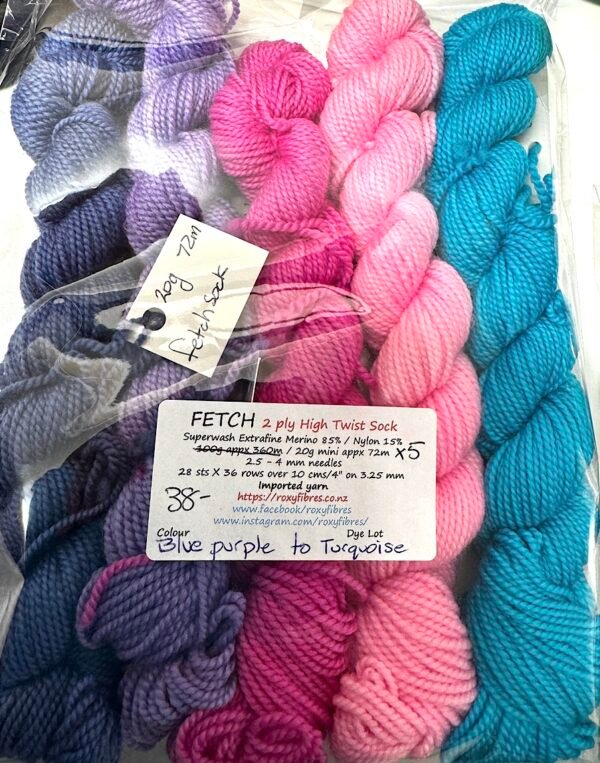 Fetch Sock Minis Blue Purple to Turquoise