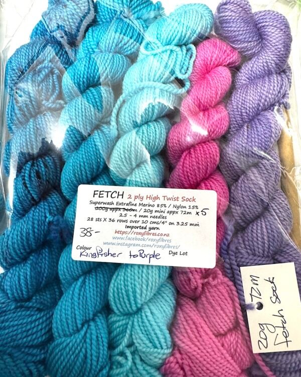 Fetch Sock Minis Kingfisher to Purple